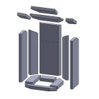 Feuerraumauskleidung 13-teilig passend für Oranier** Pori 5D Kamine, Kaminersatzteile, Flamado | schamotte-shop.de