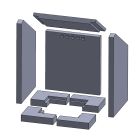 Feuerraumauskleidung 8-teilig passend für Cera Qaudrotherm ** (Vermiculite)