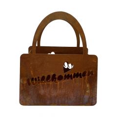 Edelrost Tasche mit Begrüßung » Schamotte-Shop.de