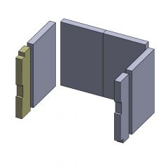 Feuerraumauskleidung Wandstein links 320 x 78 x 30 mm Brennraum Ersatzteil, Flamado | schamotte-shop.de
