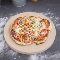 Pizzastein rund Ø 31 x 2,5 cm lebensmittelecht  PUR Schamotte  Schamotte-Shop.de
