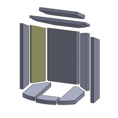 Wandstein hinten links/rechts Justus Kaskade 6A** | Feuerraumauskleidung | Schamotte-Shop.de