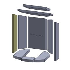 Wandstein vorne links/rechts Justus Kaskade 6A** | Feuerraumauskleidung | Schamotte-Shop.de