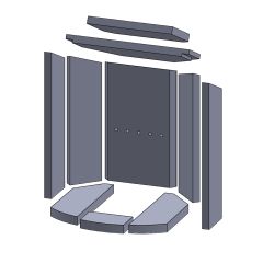 Feuerraumauskleidung 10-teilig | Justus Kaskade 6A** | Schamotte-Shop.de