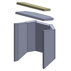 Heizgasumlenkplatte 315 x 160 x 20 mm Feuerraumauskleidung (Vermiculite), passend für Haas+Sohn Tallin** 