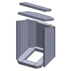 Feuerraumauskleidung Rückwandstein hinten rechts 375 x 120 x 30 mm Flamado schamotte-shop.de