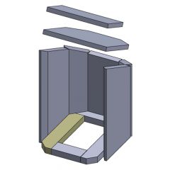 Feuerraumauskleidung Bodenstein links 325 x 68 x 30 mm Flamado schamotte-shop.de
