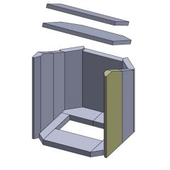 Feuerraumauskleidung Wandstein vorne rechts 480 x 165 x 30 mm Flamado schamotte-shop.de
