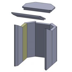 Wandstein mitte links/rechts 370x125x30mm (Schamotte) passend für Haas+Sohn **