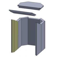 Wandstein vorne links 448x165x30mm (Schamotte) passend für Haas+Sohn **