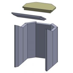 Heizgasumlenkplatte oben 315 x 185 x 30 mm » für Haas+Sohn**