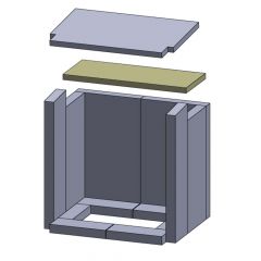 Heizgasumlenkplatte unten 385x160x20mm (Vermiculite) passend für Haas+Sohn **