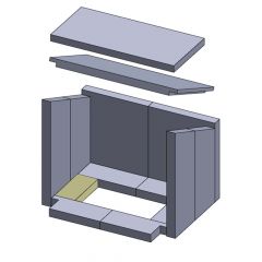 Bodenstein links 152 x 70 x 30 mm Feuerraumauskleidung (Schamotte), passend für Haas+Sohn: Haas+Sohn Göteborg 252.17
