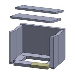 Feuerraumauskleidung Wandstein vorne rechts 350 x 160 x 30 mm, Flamado schamotte-shop.de
