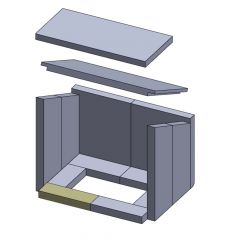 Bodenstein vorne links/rechts 200x64x30mm (Schamotte) passend für Haas+Sohn Grado **