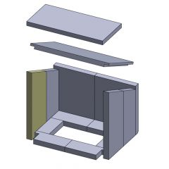 Feuerraumauskleidung Wandstein vorne links 413 x 155 x 30 mm passend für Haas+Sohn Lahti 250.17, Flamado schamotte-shop.de
