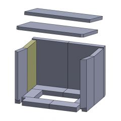 Wandstein hinten links/rechts 322x160x30mm (Schamotte) passend für Haas+Sohn **