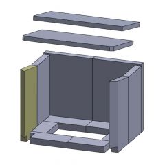 Wandstein vorne links 350x160x30mm (Schamotte) passend für Haas+Sohn **