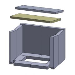 Heizgasumlenkplatte unten 430x260x20mm (Vermiculite) passend für Haas+Sohn**