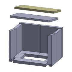 Heizgasumlenkplatte oben 420x220x20mm (Vermiculite) passend für Haas+Sohn **