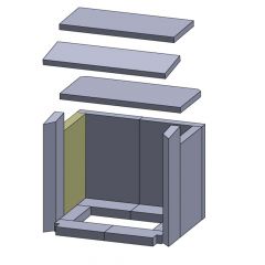 Wandstein hinten links/rechts 330x188x30mm (Schamotte) passend für Haas+Sohn Stockholm **