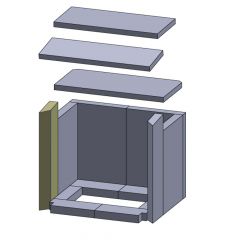 Wandstein vorne links 395x100x30mm (Schamotte) passend für Haas+Sohn Stockholm **