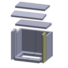 Wandstein vorne rechts 395x100x30mm (Schamotte) passend für Haas+Sohn Stockholm**