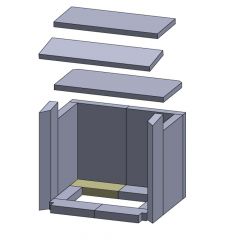 Bodenstein hinten links/rechts 175x75x30mm (Schamotte) passend für Haas+Sohn Stockholm **