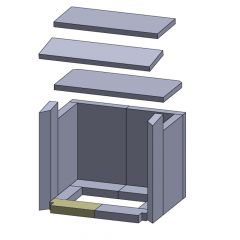 Bodenstein vorne links/rechts 175x75x30mm (Schamotte) passend für Haas+Sohn Stockholm **