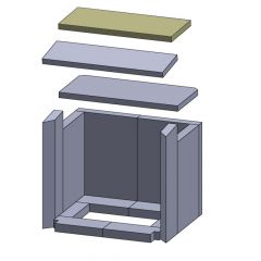 Heizgasumlenkplatte oben 375x170x20mm (Vermiculite) passend für Haas+Sohn **