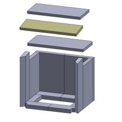Heizgasumlenkplatte mitte 400x130x20mm (Vermiculite) passend für Haas+Sohn Stockholm **
