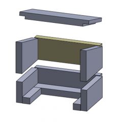 Feuerraumauskleidung Rückwandstein oben 320 x 105 x 30 mm, Flamado schamotte-shop.de
