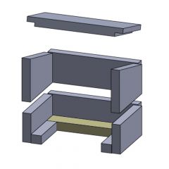 Feuerraumauskleidung Bodenstein hinten 286 x 56 x 30 mm, Flamado schamotte-shop.de
