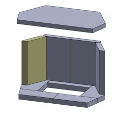 Wandstein links/rechts 300x158x30mm (Schamotte) passend für Haas+Sohn **