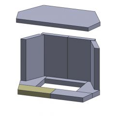 Bodenstein vorne links/rechts 235x95x30mm (Schamotte) passend für Haas+Sohn **