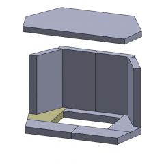 Bodenstein links/rechts 196x125x30mm (Schamotte) passend für Haas+Sohn **