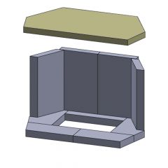 Heizgasumlenkplatte 526x290x25mm (Vermiculite) passend für Haas+Sohn**