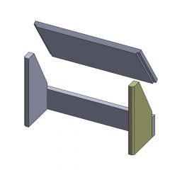 Wandstein rechts 410x205x30mm (Vermiculite) passend für Fireplace Rönky **