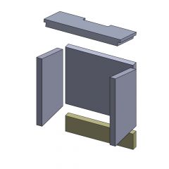 Feuerraumauskleidung Rückwandstein unten 365 x 87 x 30 mm Brennraumauskleidung für Kaminöfen, Flamado | schamotte-shop.de
