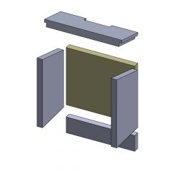 Feuerraumauskleidung Rückwandstein oben 365 x 315 x 30 mm Brennraumauskleidung für Kaminöfen, Flamado | schamotte-shop.de
