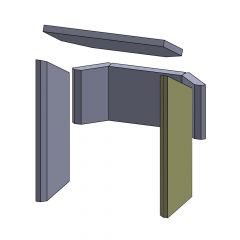 Wandstein vorne rechts 450x204x30mm (Schamotte) passend für Haas+Sohn **