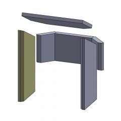 Wandstein vorne links 450x204x30mm (Schamotte) passend für Haas+Sohn **