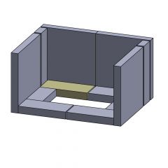 Bodenstein hinten/vorne links/rechts 200x90x30mm (Schamotte) passend für Haas+Sohn Viking **