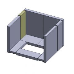 Wandstein hinten links/rechts 330x115x30mm (Schamotte) passend für Haas+Sohn Viking **