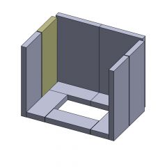 Wandstein hinten/vorne links/rechts 415x165x30mm (Schamotte) passend für Haas+Sohn Viking **