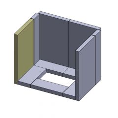 Wandstein vorne links/rechts 420x250x30mm (Schamotte) passend für Haas+Sohn Viking **