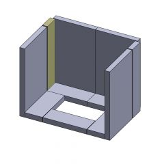 Wandstein hinten links/rechts 420x85x30mm (Schamotte) passend für Haas+Sohn Viking **