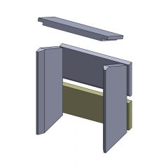 Rückwandstein unten 390x156x30mm (Schamotte) passend für Haas+Sohn Aruba **