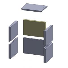 Rückwandstein oben/unten 403x283x40mm (Schamotte) passend für Haas+Sohn **