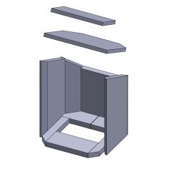 Feuerraumauskleidung Wandstein hinten rechts 375 x 120 x 30 mm Brennraumauskleidung für Kaminöfen, Flamado | schamotte-shop.de
